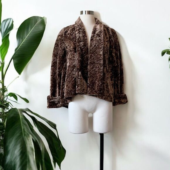 Connected Brown Teddy Bear Coat Jacket S Hippie Boho Bohemian - Picture 1 of 6